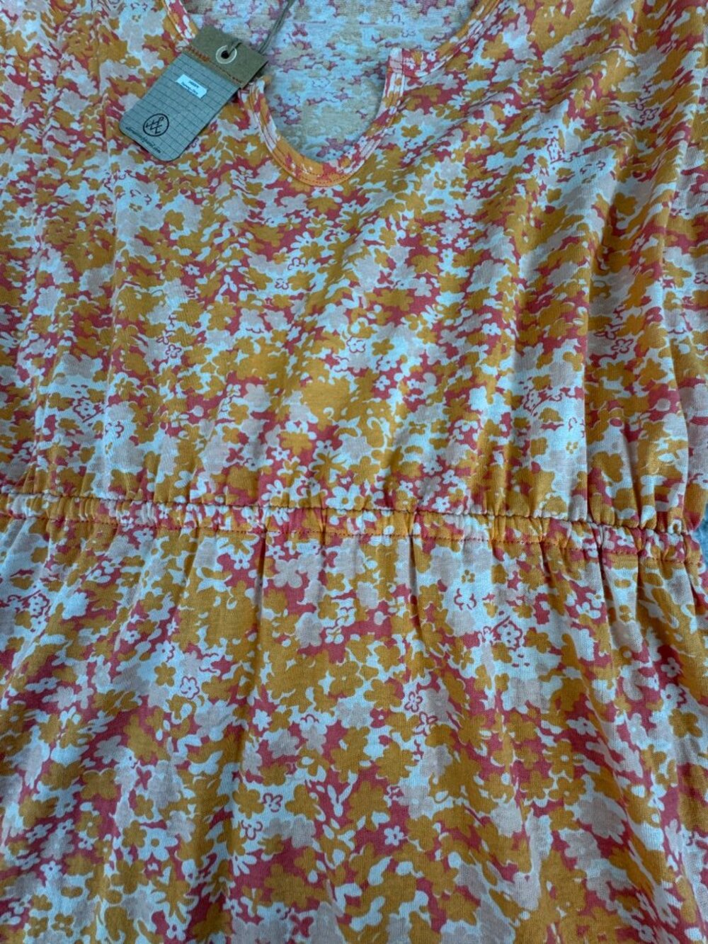Alternative Flamingo Ditzy Floral Print Dress M Cottage Beach Travel Light - Picture 13 of 15